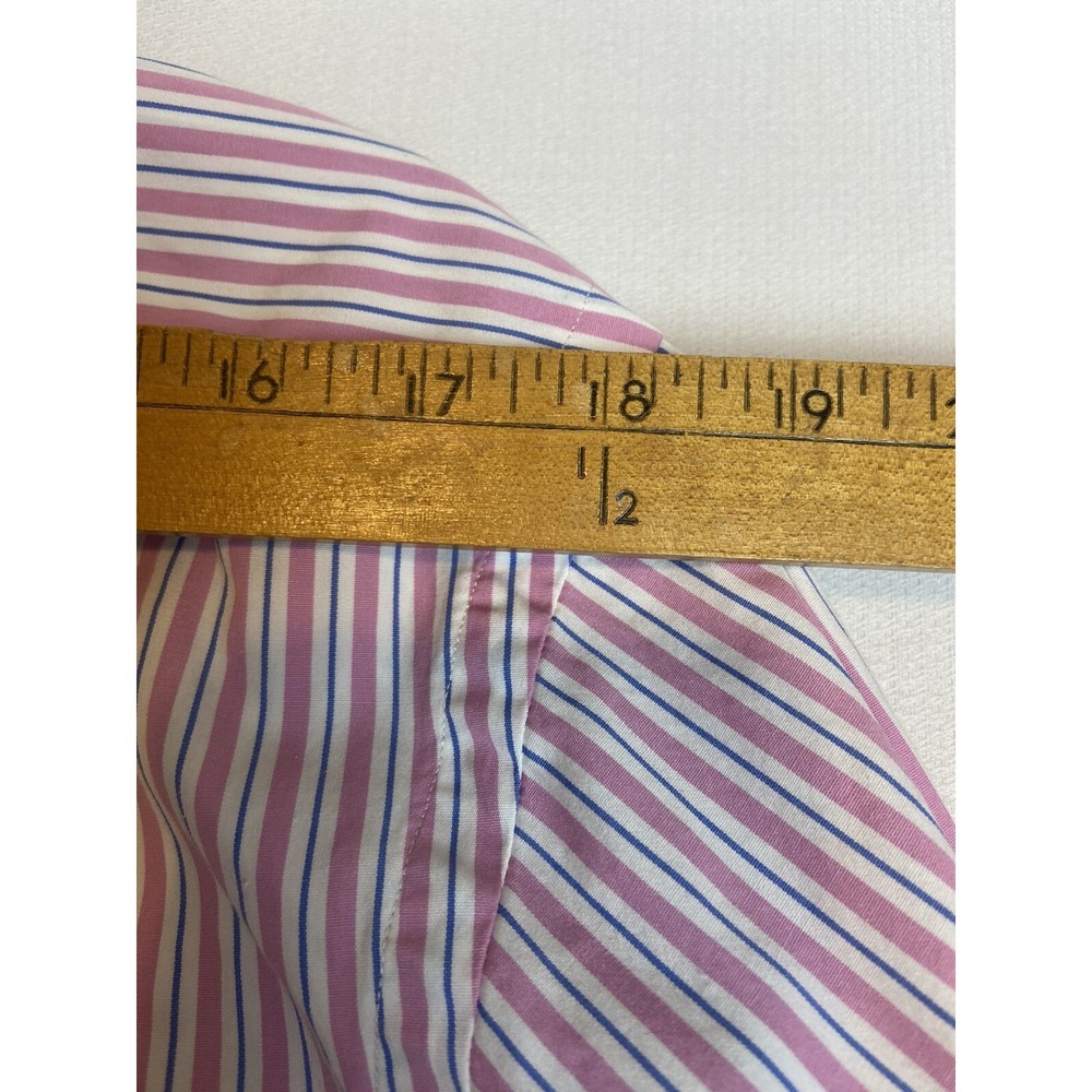Ralph Lauren Mens 16x34 Custom Button Down Shirt L/S Pink/white/Blue Stripe - Picture 8 of 9
